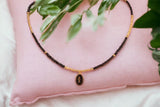 Collar Acero Piedra Natural Virgen Milagrosa