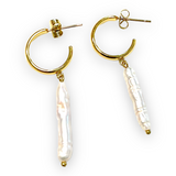 Aros Perla Barroca Alargada