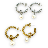 Aros Enrrollados Perla