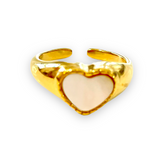 Anillo Sello Corazón Nácar