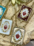 Escapulario Sagrado Corazón Marrón